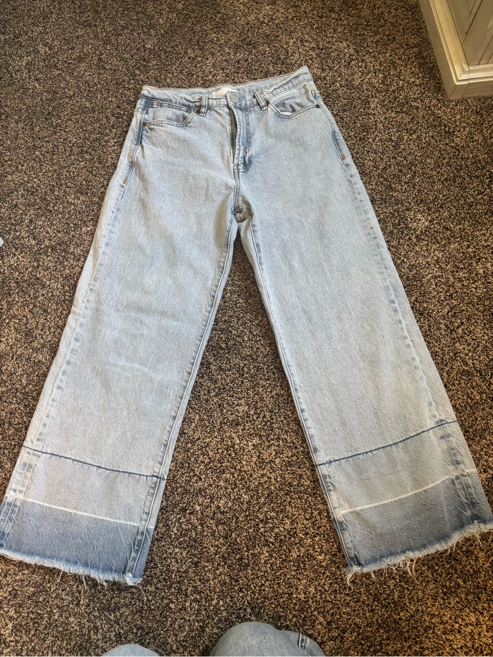 Habitual Light Blue Denim Wide-Leg ankle crop Jeans